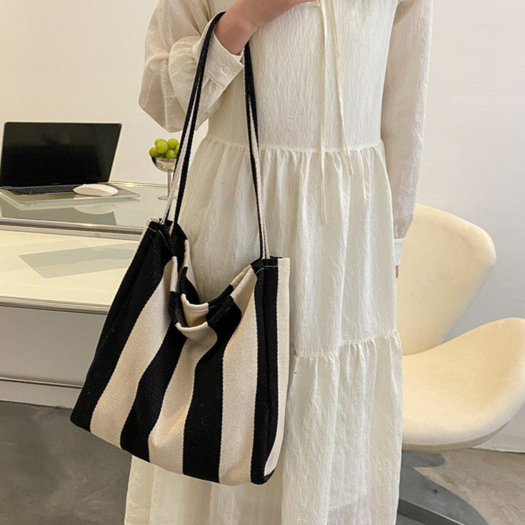 Sac Edouard rayé en toile de coton durable