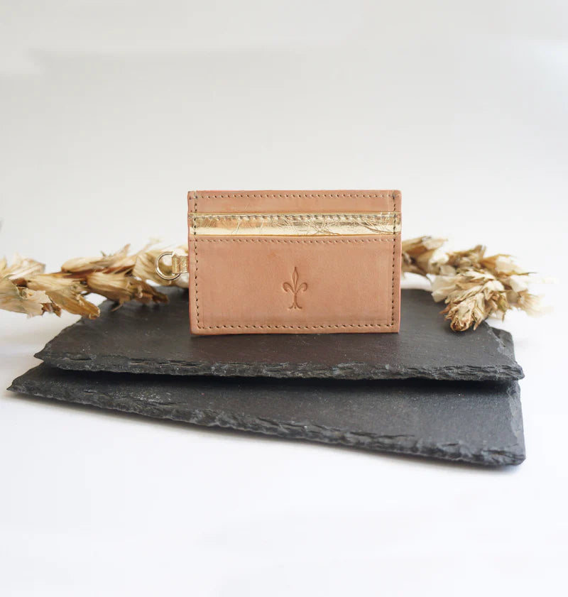Porte-cartes Compact en chutes de cuit pleine fleur, coloris au choix