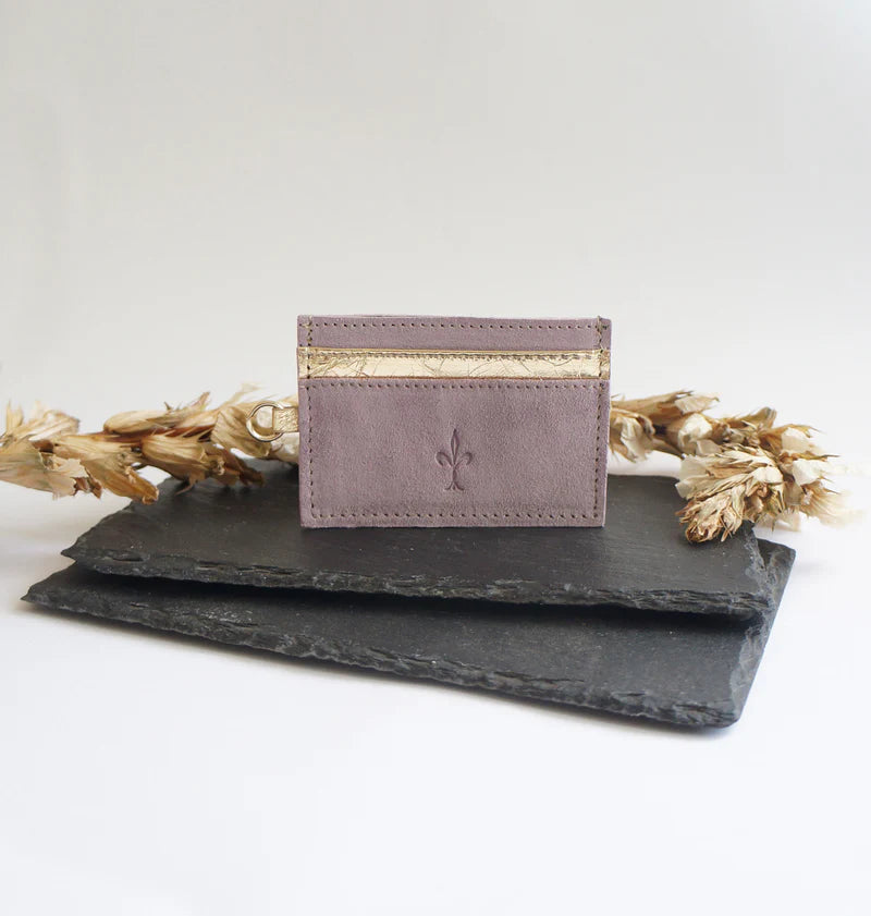 Porte-cartes Compact en chutes de cuit pleine fleur, coloris au choix