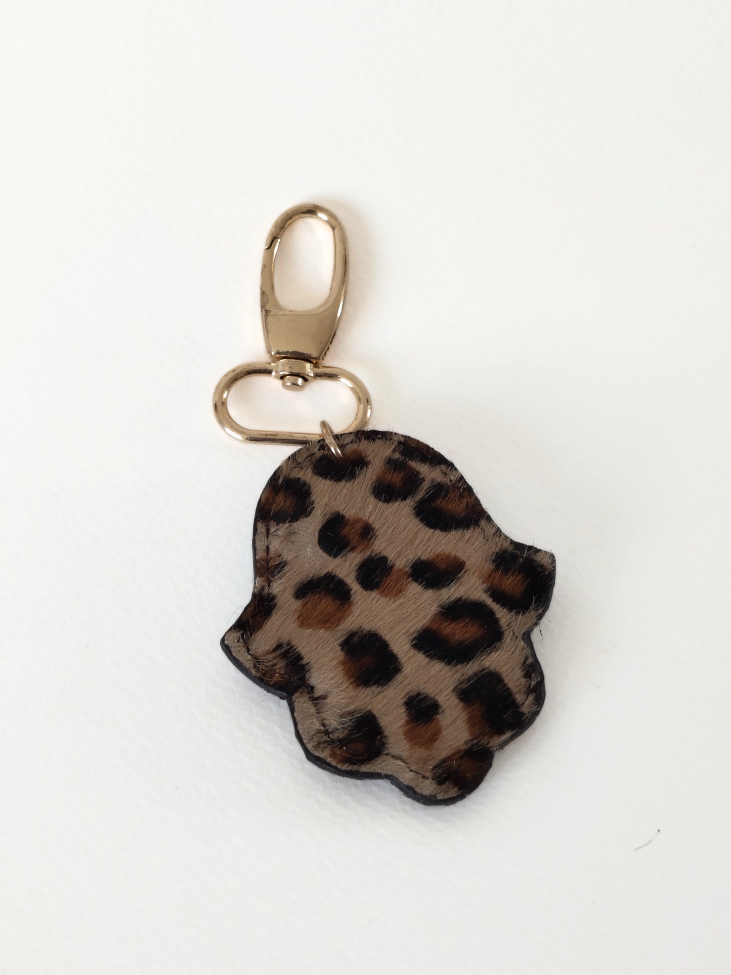 Porte-Clés Hamsa en Cuir Véritable