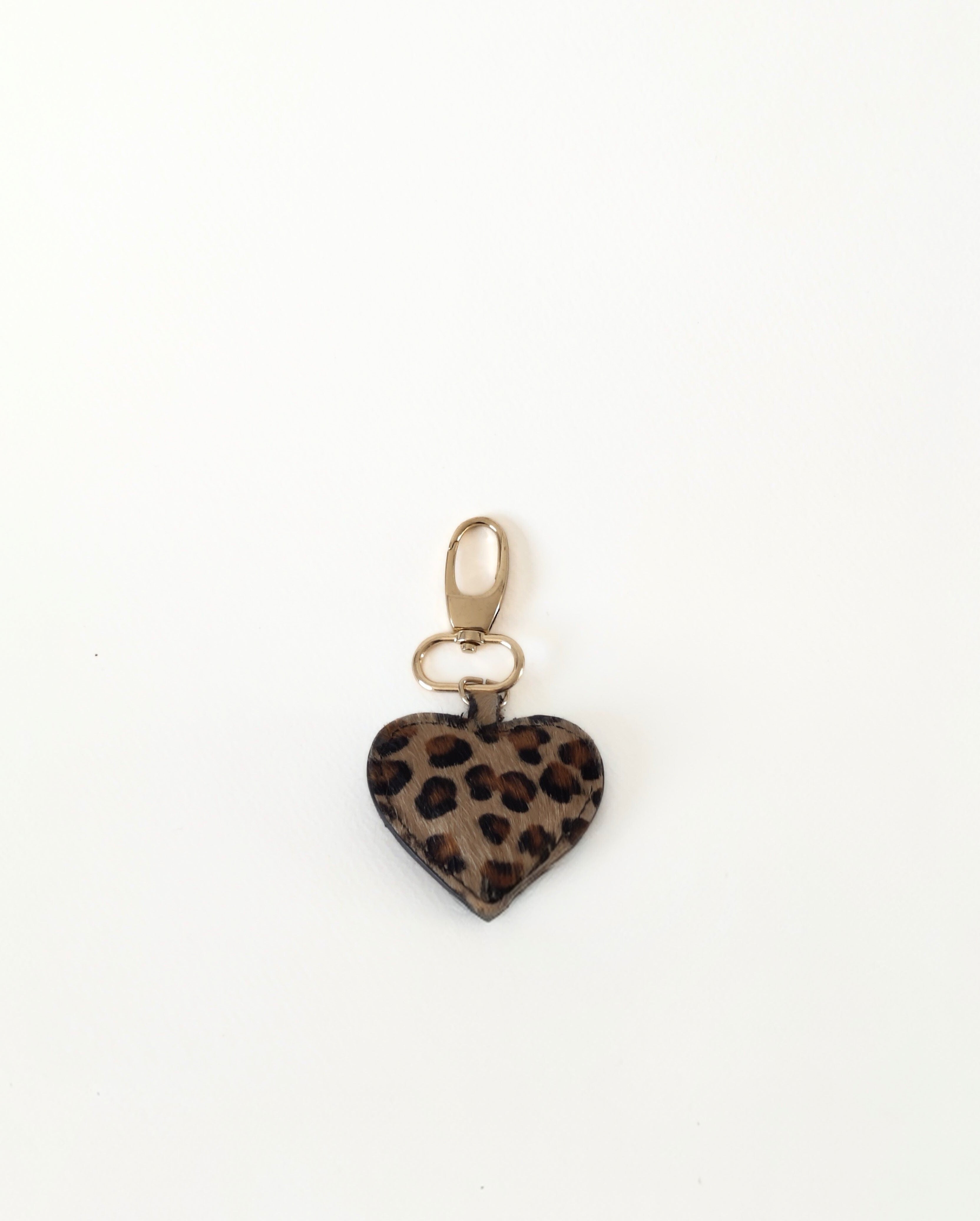 Porte-clés Cœur en Chutes de cuir, Coloris au choix