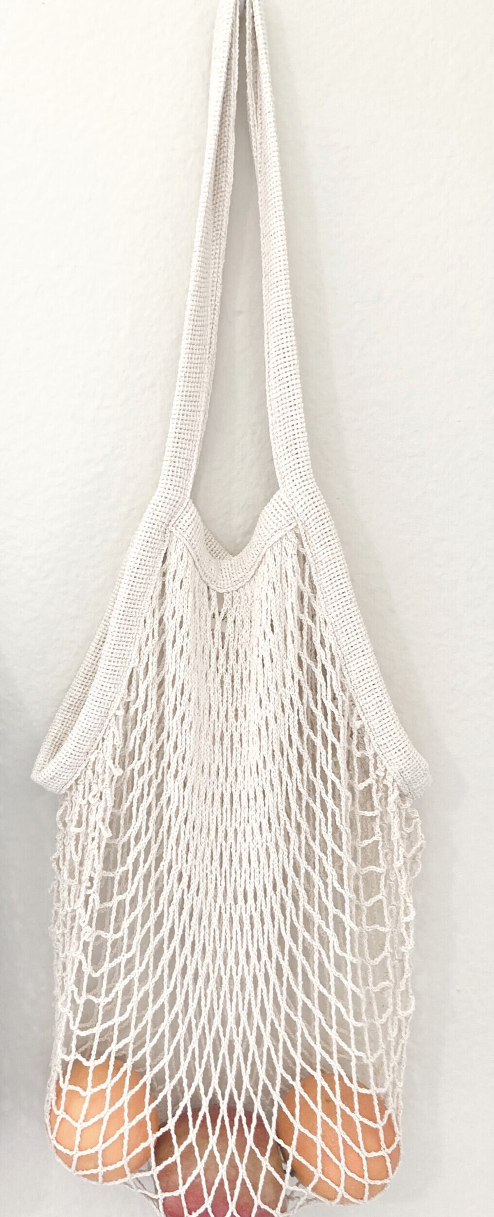Sac Filet en Coton Noir – Porté Épaule