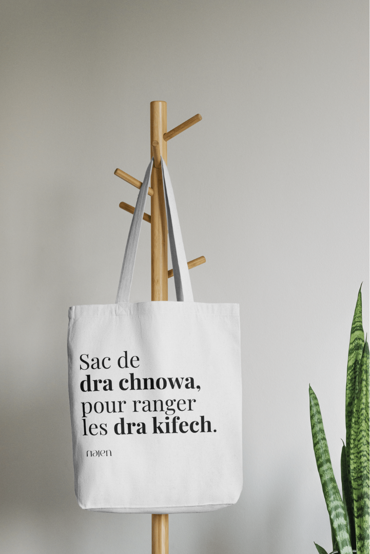 Tote Bag Sac de dra chnowa, pour ranger les dra kifech