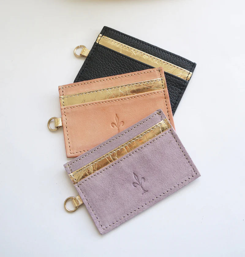 Porte-cartes Compact en chutes de cuit pleine fleur, coloris au choix
