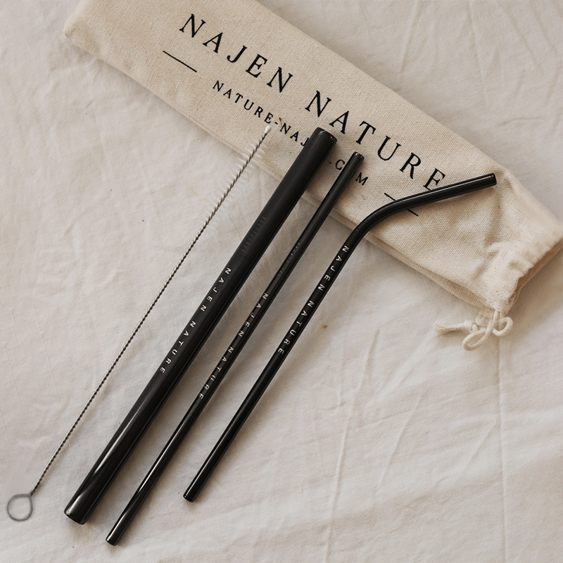 Kit de 3 pailles en acier coloris au choix