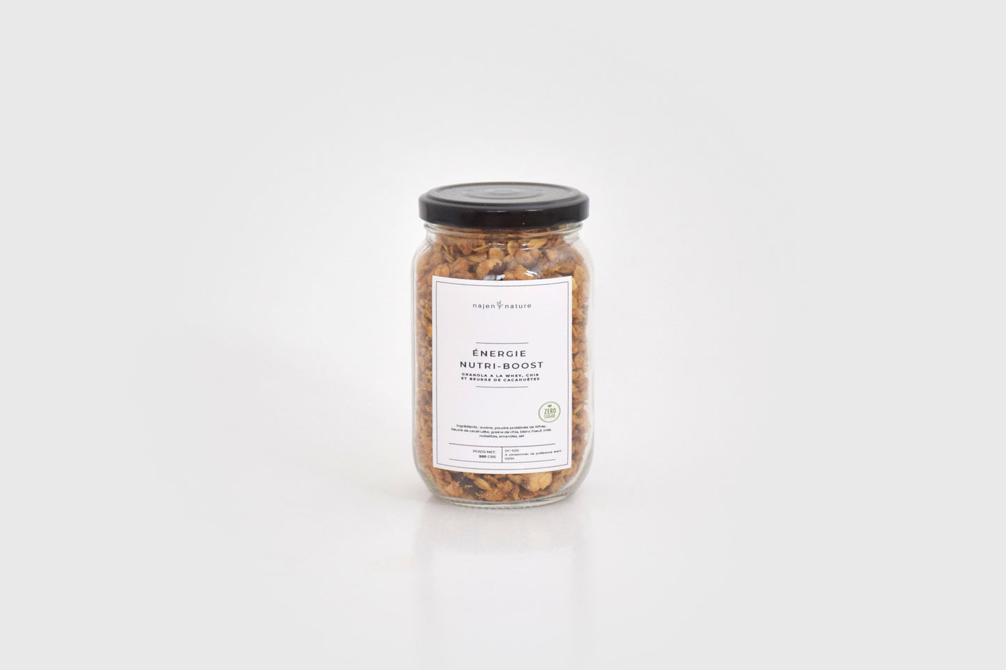 Granola Énergie Nutri-Boost à la Whey, Chia et Beurre de Cacahuètes 400 gr