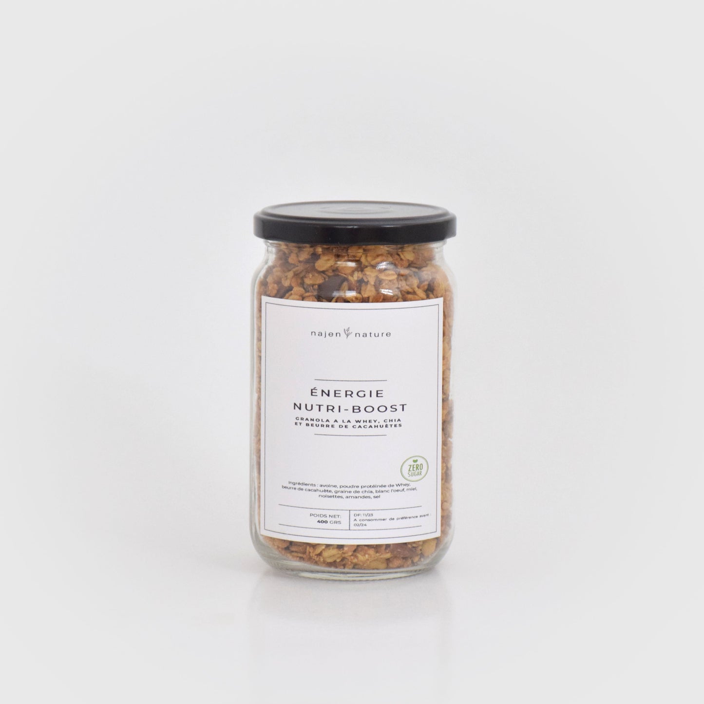 Granola Énergie Nutri-Boost à la Whey, Chia et Beurre de Cacahuètes 200 gr