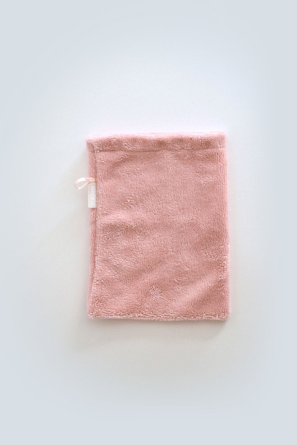 Gant à démaquiller en bambou bio, col rose