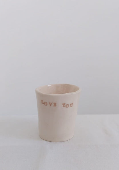 Tasse céramique Love you Beige