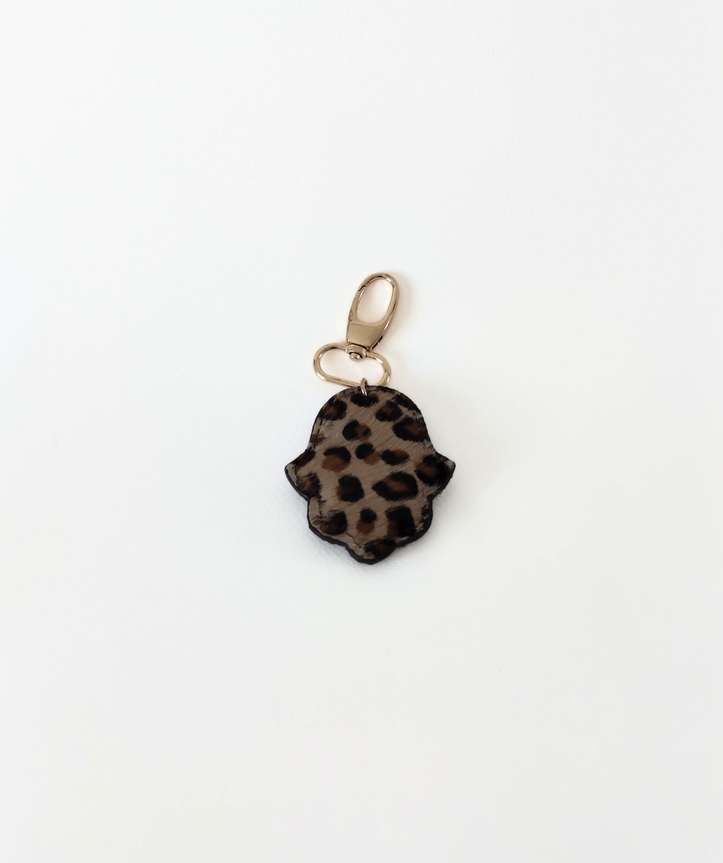 Porte-Clés Hamsa en Cuir Véritable