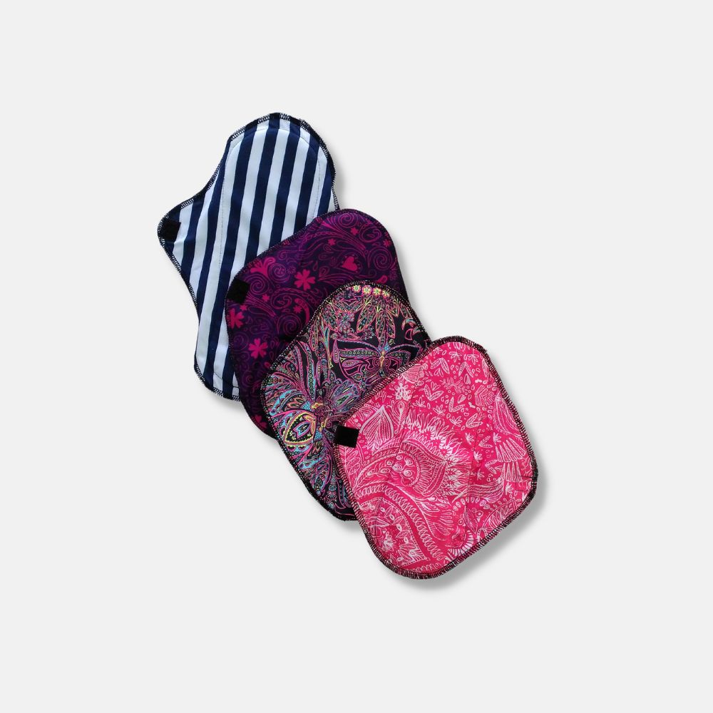 Lot de 4 serviettes hygiéniques lavables Flux léger à moyen