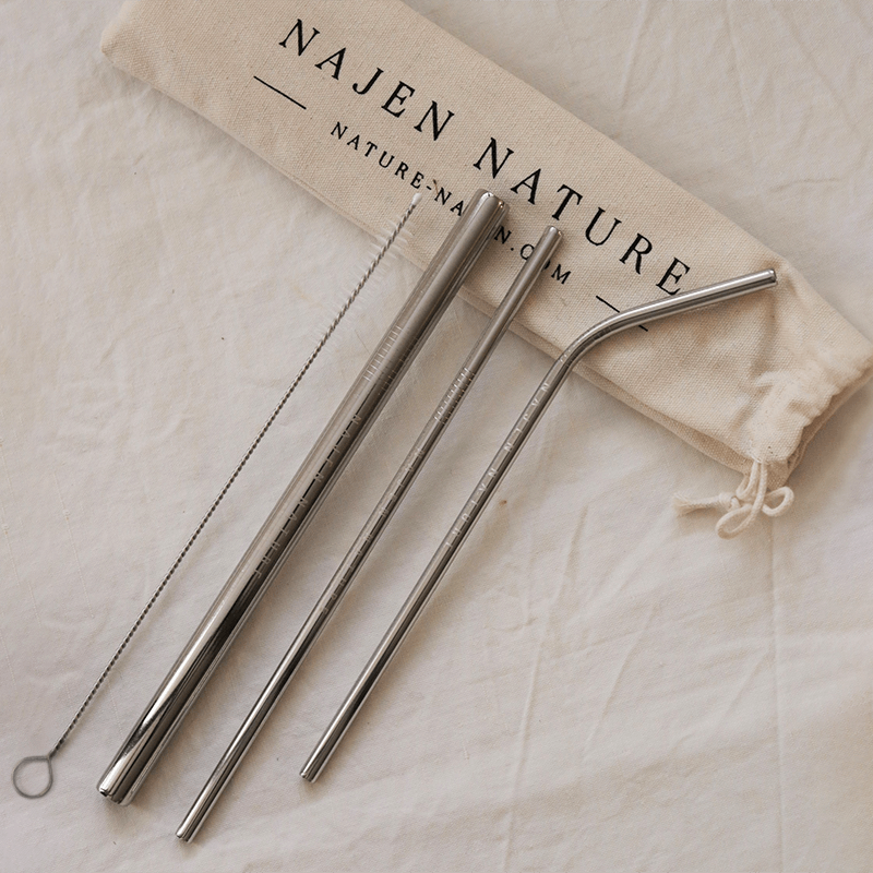 Kit de 3 pailles en acier coloris au choix