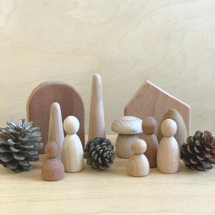 Jeu éducatif Montessori: Petite famille en bois, Shab Kids