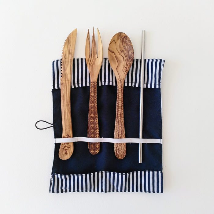 Set de 3 couverts en bois d'olivier